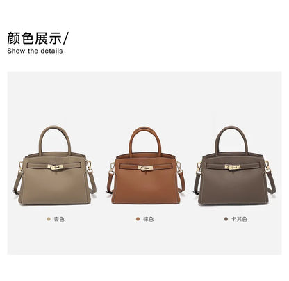 New TOGO first-layer cowhide women's bag, high-quality Genuine leather Kelly bag commuter shoulder bag