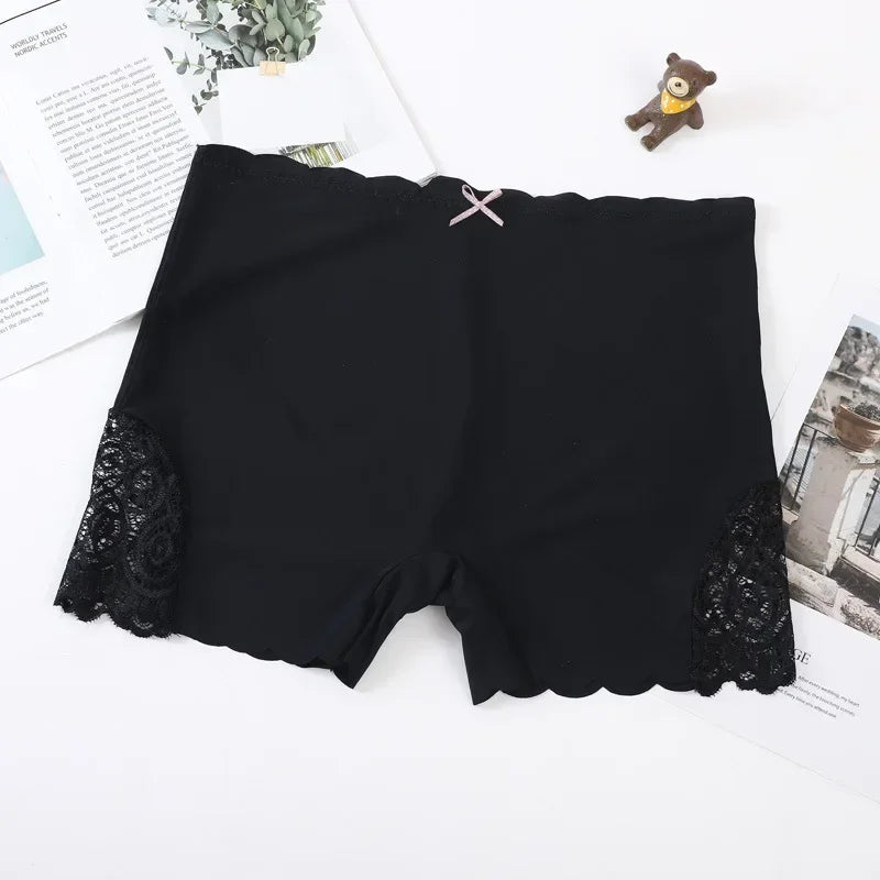 Sexy Lace Edge Soft Seamless Safety Short Pants Under Skirt Shorts Modal Ice Silk Breathable Short Tights Women Underwear