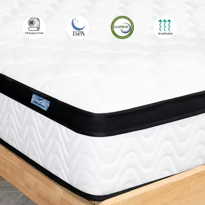 Mattress 10 Inch,Full Mattresses in A Box Hybrid | Medium Firm Feel Memory Foam and Individua,Fiberglass Free Bed Matress