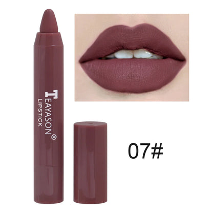 12 Color Waterproof Matte Lipliner Pencil Sexy Red Contour Tint Lipstick Lasting Non-stick Cup Lipliner Pen Lips Makeup Cosmetic