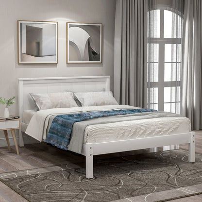 Twin/Full/Queen Platform Bed Frame with Headboard  Wood Slat Support Bedroom Furniture