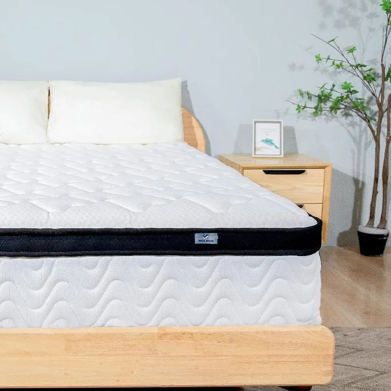 Queen Mattress，Medium Firm Memory Foam and Individual Pocket Springs | Fiberglass Free Bed Matress | Breathable | CertiPUR-US