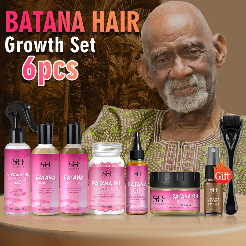 100% Pure Batana Growth Oil set For Traction Alopecia Butter Hair Mask Anti Break Loss Hair Growth Oil For Black Men & Women