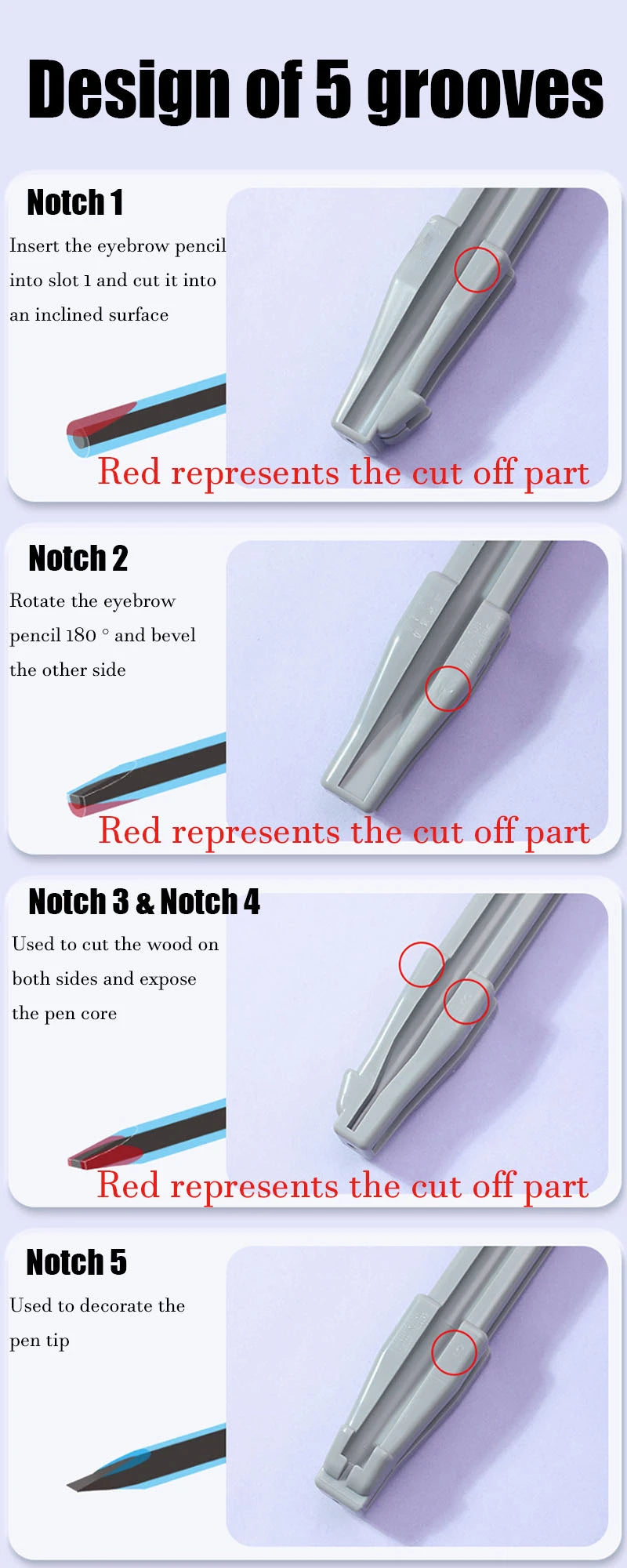 New Design Microblading Eyebrow Pencil Sharpening Tip Thin Sharpener for Semi-Permanent Brow Makeup Profiler Pen Make Up Tools