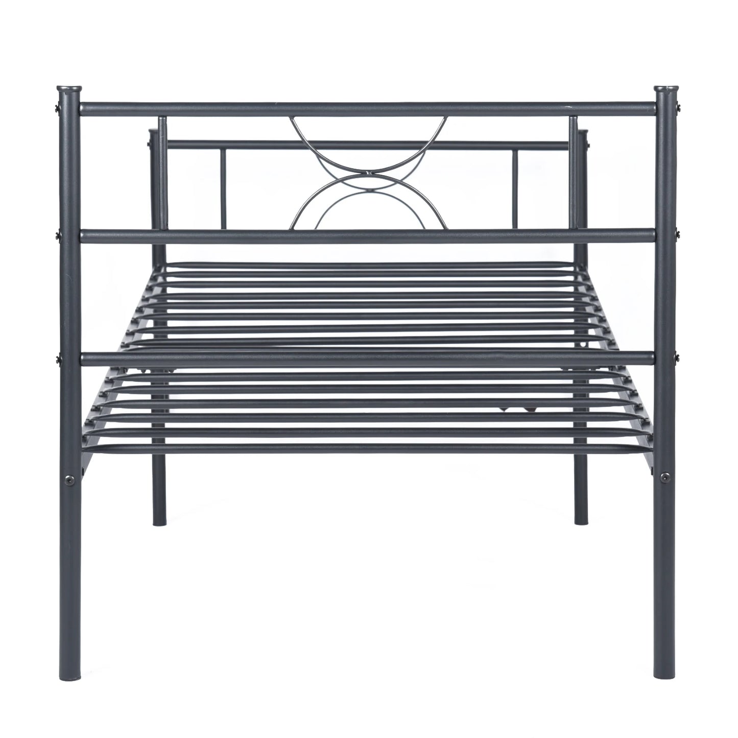 Metal Bed Frame Twin Size with Headboard and Footboard Single Platform Mattress Base,Metal Tube No Box Spring