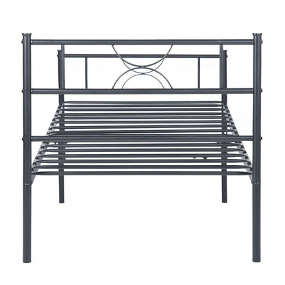 Metal Bed Frame Twin Size with Headboard and Footboard Single Platform Mattress Base,Metal Tube No Box Spring