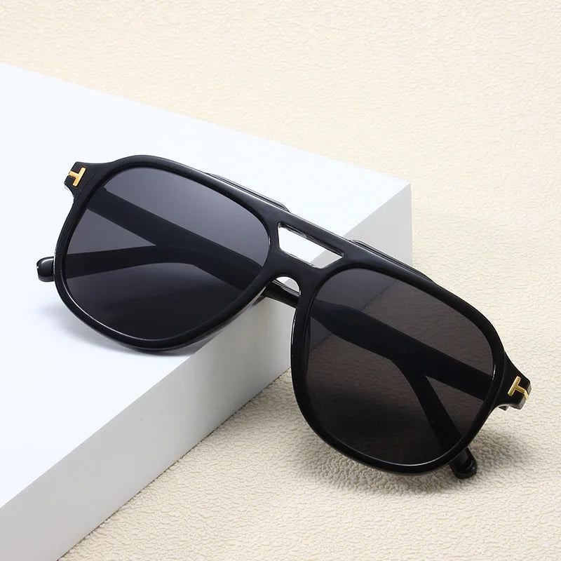 SHAUNA Retro Double Bridges Pilot Sunglasses Men Fashion Brand Designer Clear Ocean Gradient Lens Women Trending Sun Glasses