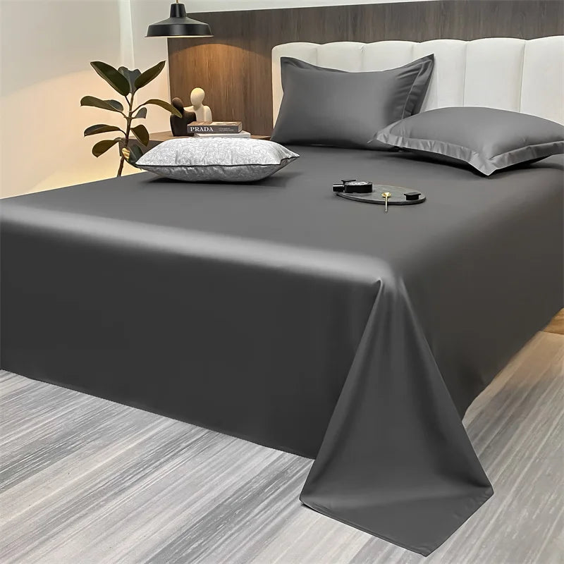 Soft Egyptian Cotton Bed Sheet Home Textile Luxury 400TC 100% Cotton Flat Sheets Bed Linen Single Queen King Size Bedspreads