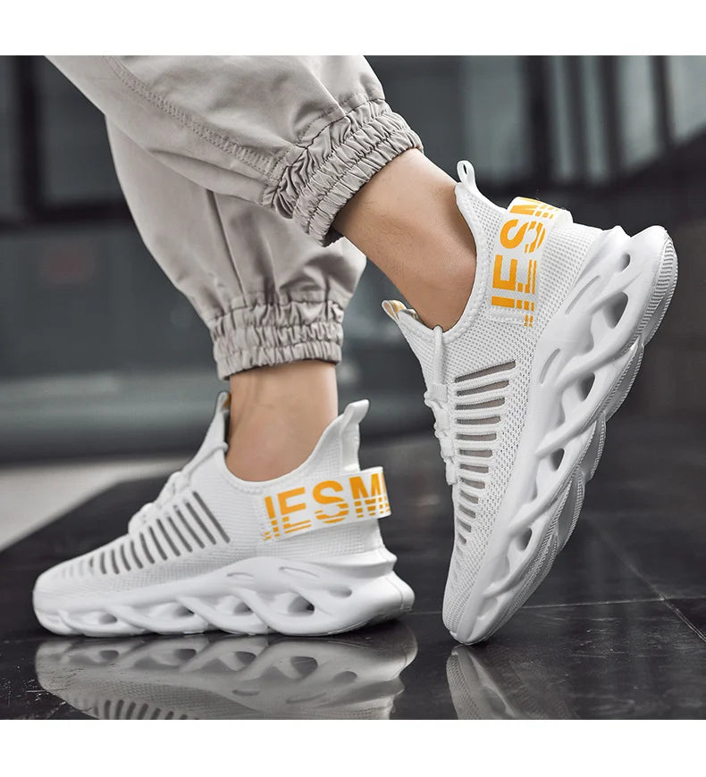 Shoes for Men Leisure Mesh Breathable Summer Outdoor Sports Running Shoes Lace Up Wear-resistant and Comfortable Hiking Shoes