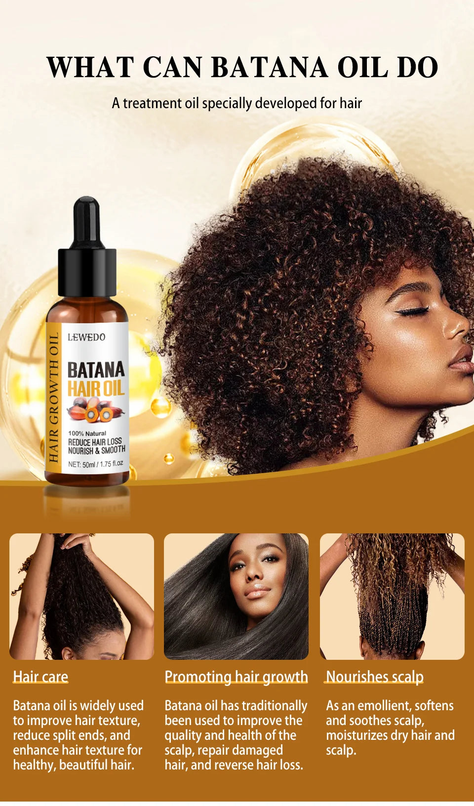 Fast Hair Growth Oil Africa Crazy Traction Alopecia batana Hair Mask Anti Hair Break Hair Strengthener Hair Loss Treatment Spray