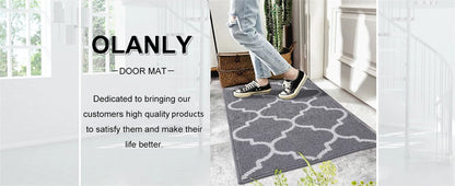 Olanly Indoor Doormat Backing Non Slip Door Mats Absorbent Resist Dirt Entrance Inside Floor Mats Entryway Washable Low-Profile