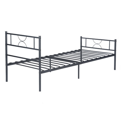 Metal Bed Frame Twin Size with Headboard and Footboard Single Platform Mattress Base,Metal Tube No Box Spring