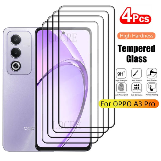 4Pcs For OPPO A80 5G Glass OPPO A80 5G Tempered Glass HD 9H Protective Film Full Cover Glue For Screen Protector OPPO A80 A 80