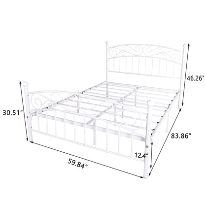 Queen  Size 2022 New Metal Bed Frame Platform Mattress Foundation with Headboard and Footboard for Bedroom Furniture