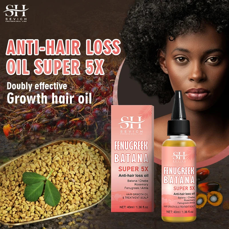 2024 Super Fast 5x Hair Growth Oil Fenugreek Anti-Hair Loss Oil Rosemary Hair Regrowth Chebe Batana Butter Hair Mask Amla Oils