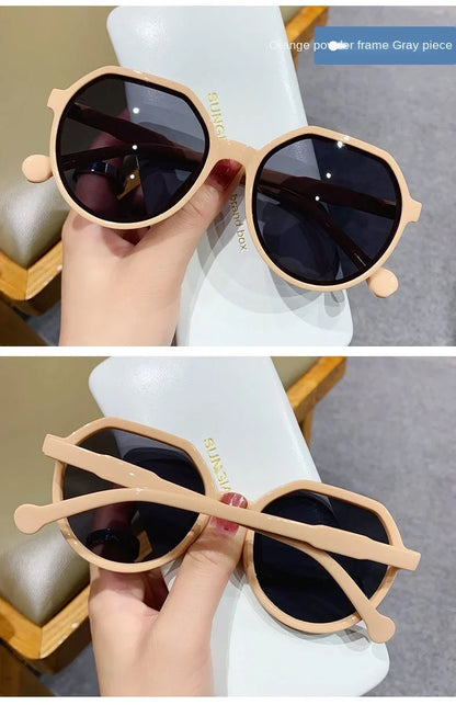 Fashion Style All-match Trend Sunglasses Personalized Round Frame Sunglasses Ins Trend Candy Color Big Frame Sunglasses