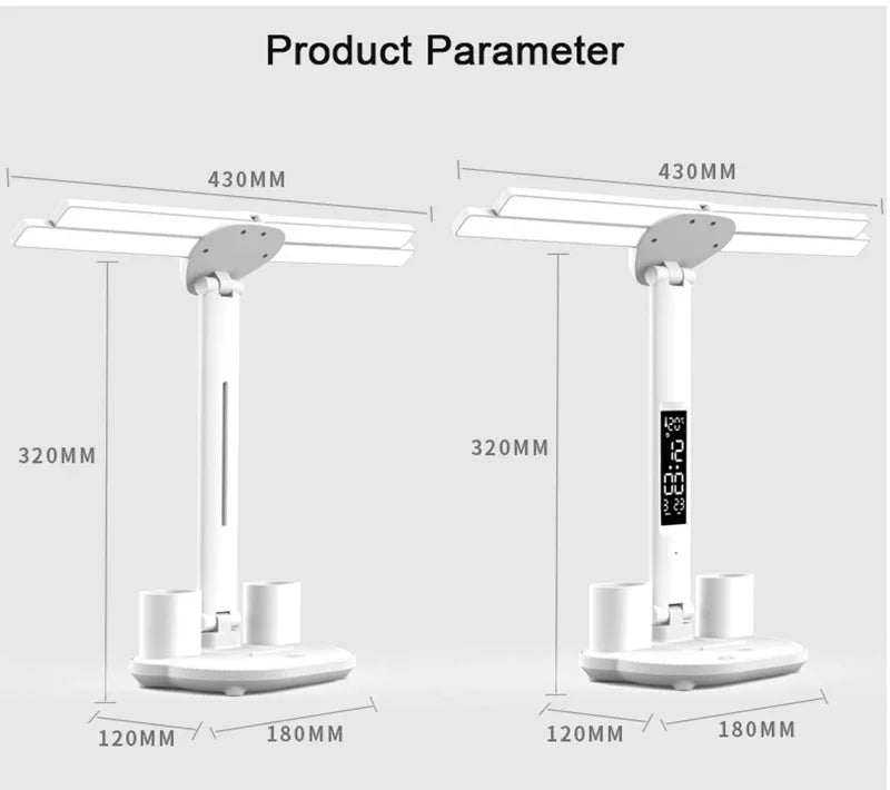 Wth Fan Table Lamps Rechargeabl Led Clock Dispaly Reading Table Lights Bedhead Living Room Decoration Touch Lighting Fixtures