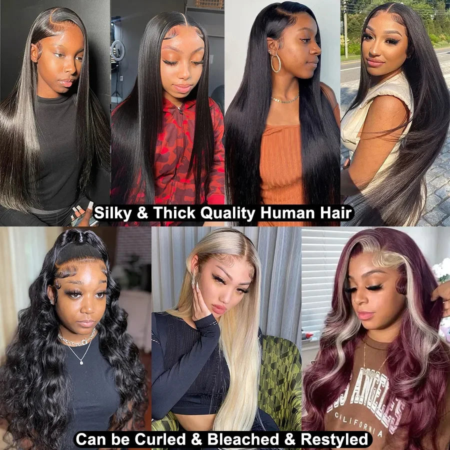 SKINLIKE Real HD Lace Wig 13x6 HD Lace Frontal Wig Straight Hair Pre plucked  250 Density 13x4 Lace Wig Virgin Human Hair Lemoda