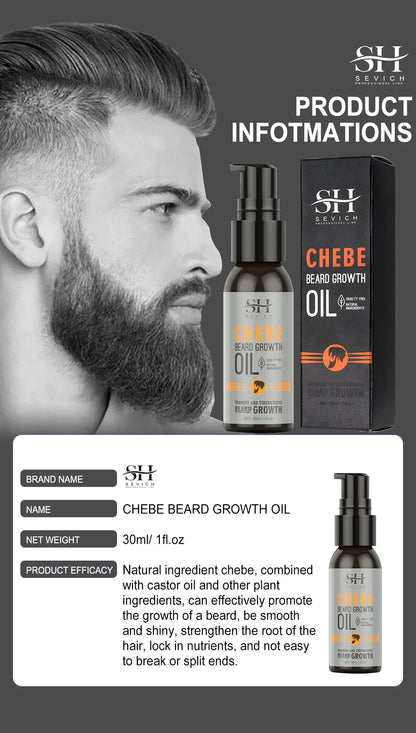 New 2023 Chebe Beard Growth Oil For Men Fast Effective Beard Growth Essential Hair Loss Treatment Product Sevich Beard Care 30ml