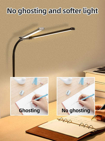 Double Head LED Desk Lamp Stepless Dimmable 24W USB Table Lamps Computer Monitor Light Reading Lights Eye Protection For Bedroom