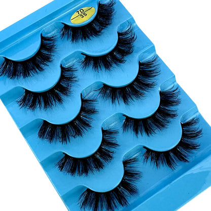 Cat eye Eyelashes 3D Natural False Lashes D Curl Fluffy Soft Cross 5 pairs Manga Lashes Wispy Natural Eyelash Extension Makeup