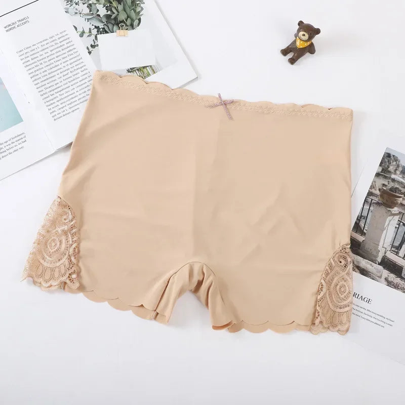 Sexy Lace Edge Soft Seamless Safety Short Pants Under Skirt Shorts Modal Ice Silk Breathable Short Tights Women Underwear