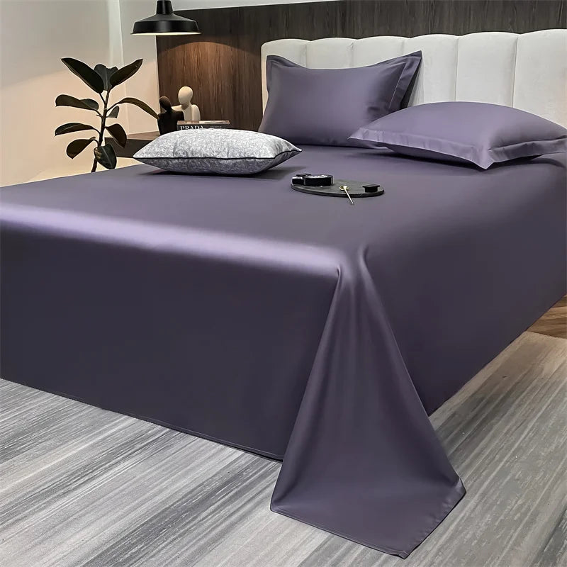 Soft Egyptian Cotton Bed Sheet Home Textile Luxury 400TC 100% Cotton Flat Sheets Bed Linen Single Queen King Size Bedspreads