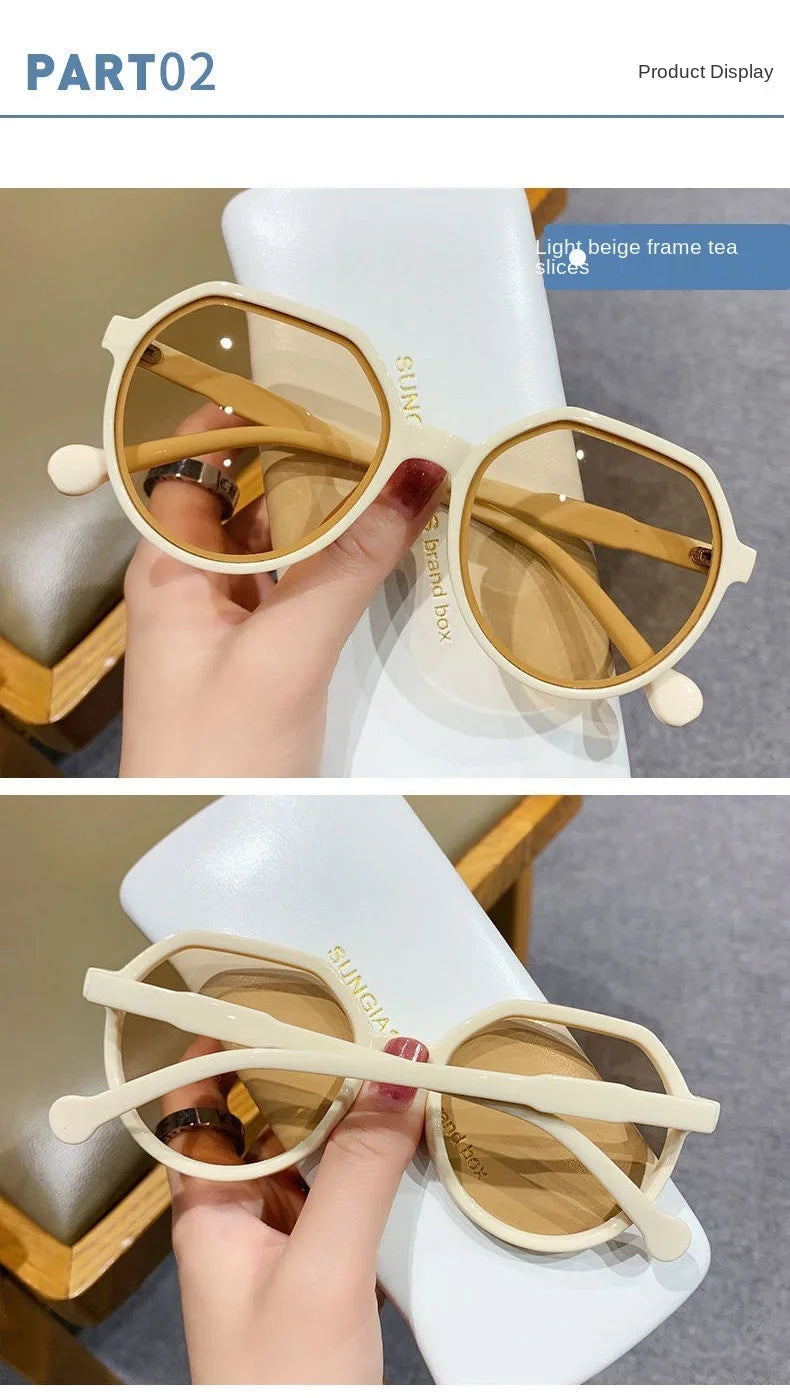 Fashion Style All-match Trend Sunglasses Personalized Round Frame Sunglasses Ins Trend Candy Color Big Frame Sunglasses