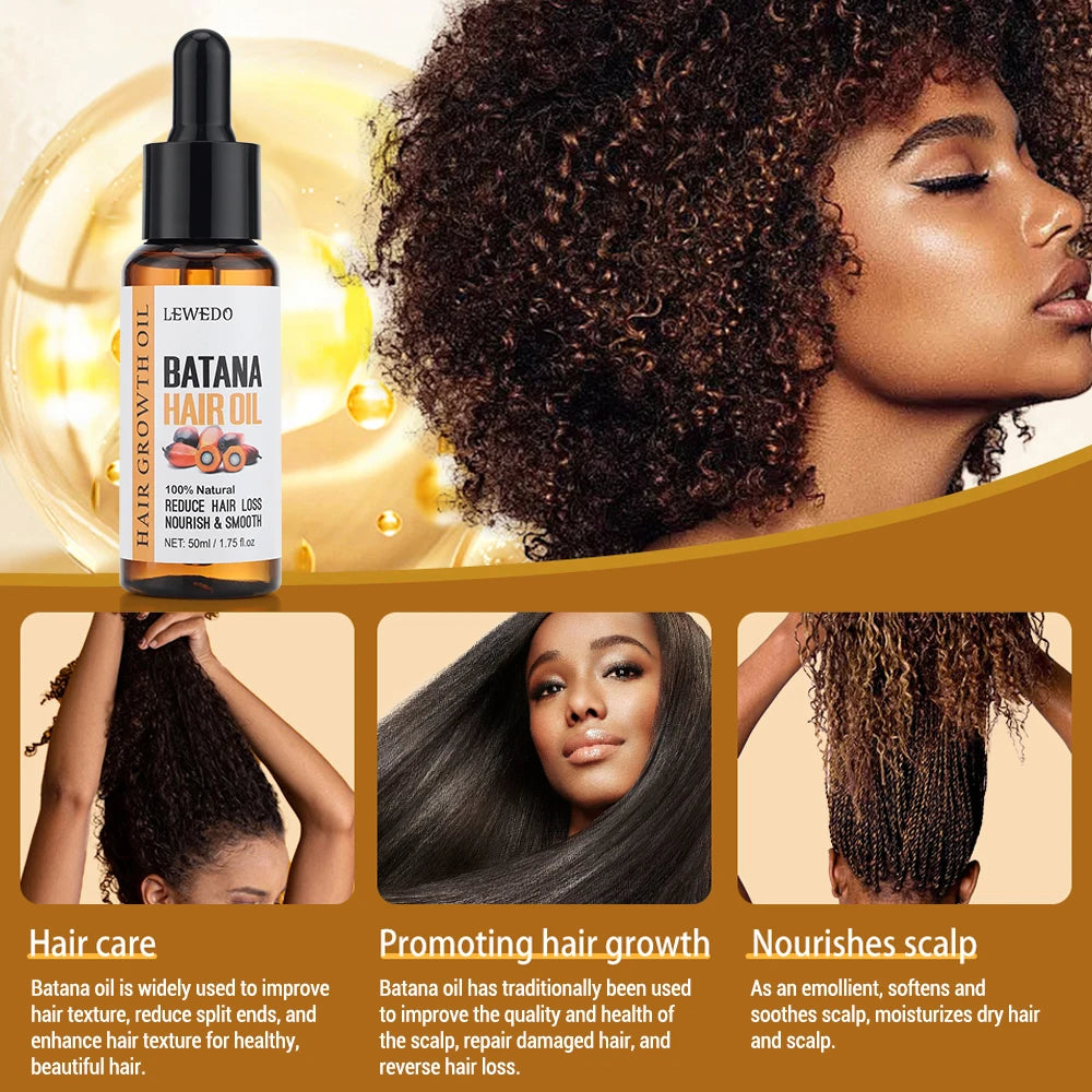 100% Pure Batana Oil for Healthy Hair Treatment Oil Natural Promotes Hair Wellness for Treating Hair Loss Anti-Breakage Hair