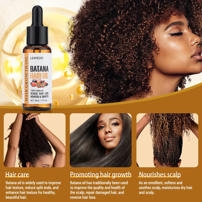 100% Pure Batana Oil for Healthy Hair Treatment Oil Natural Promotes Hair Wellness for Treating Hair Loss Anti-Breakage Hair