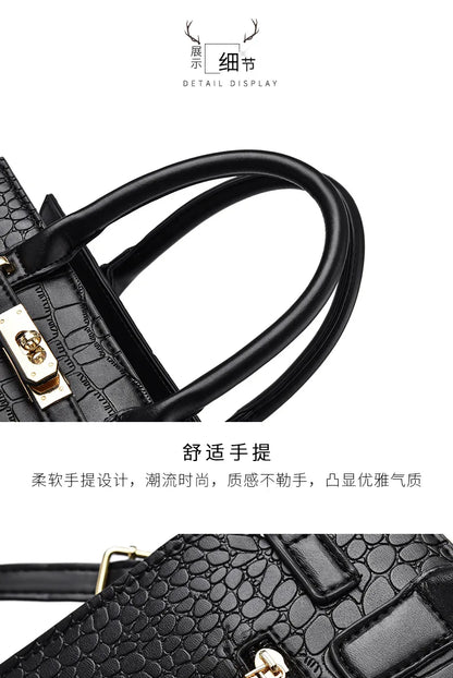 Leather Women Messenger Bags Crocodile Female Crossbody Shoulder Hand Bags for Women 2024 High Quality Ladies Simple Handbags