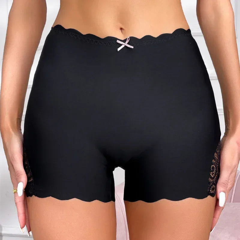 Sexy Lace Edge Soft Seamless Safety Short Pants Under Skirt Shorts Modal Ice Silk Breathable Short Tights Women Underwear