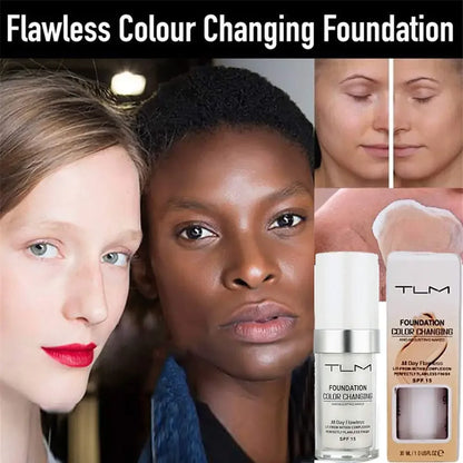 Cosmetics TLM Foundation Magic Color Changing Foundation Liquid Soft Matte Longlasting Hydrating Makeup Base maquiagem Wholesale