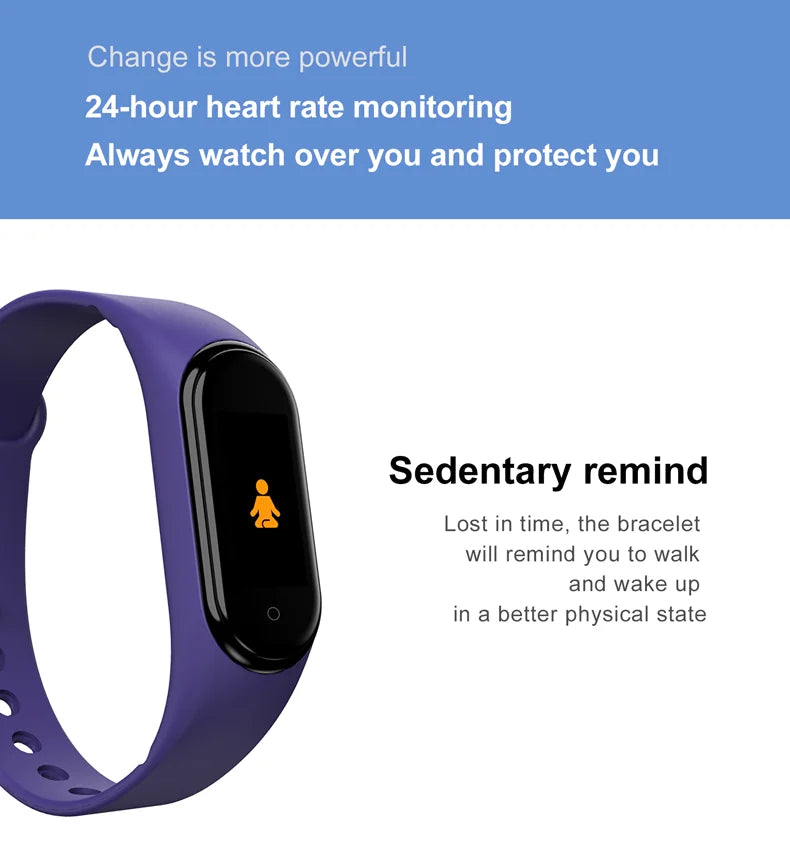 2023 XZT M4 Wristband Sport Fitness Pedometer Color Screen Smart Bracelet Blood Pressure Walk Step Counter Smart Band Watch