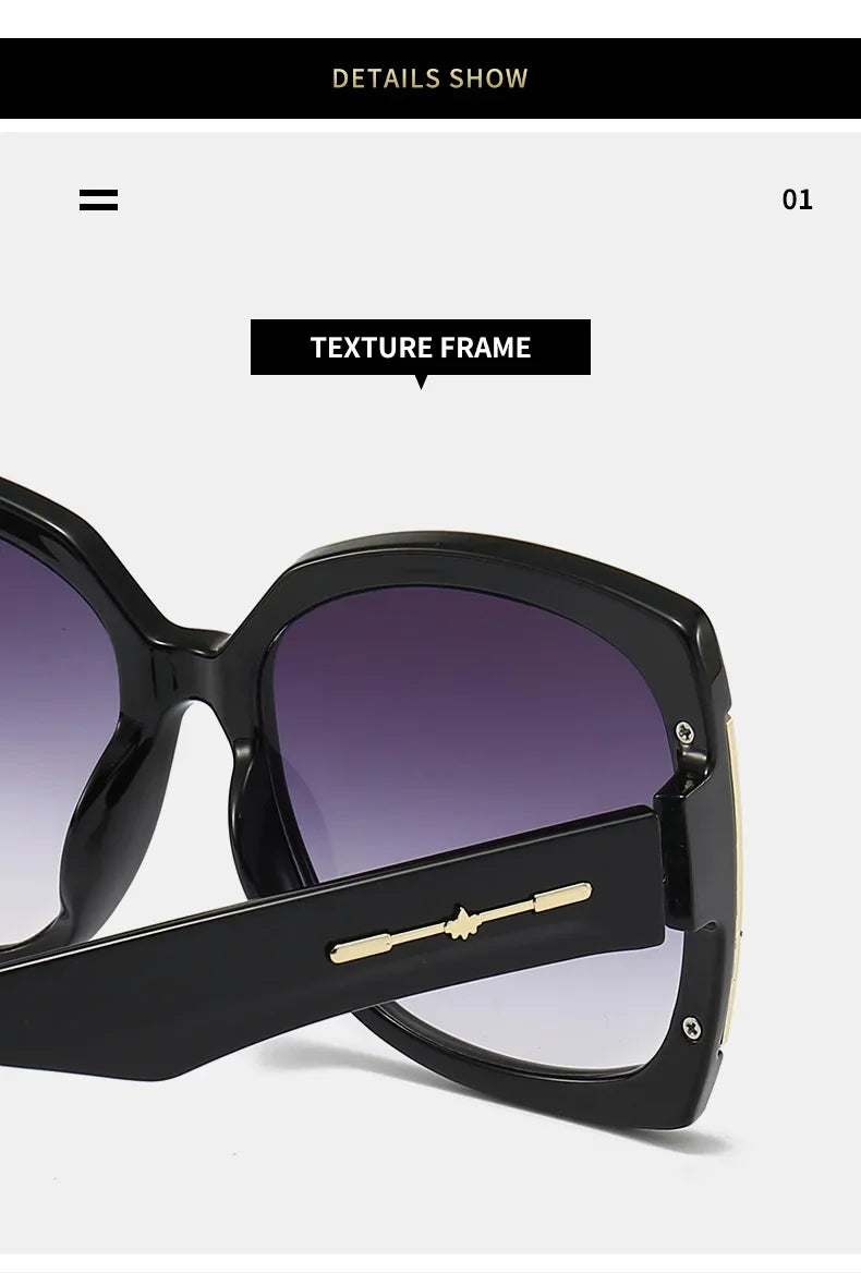 Square Trend Sunglasses New Personality Square Frame Sunglasses Fashion UV Protection Large Frame Sunglasses