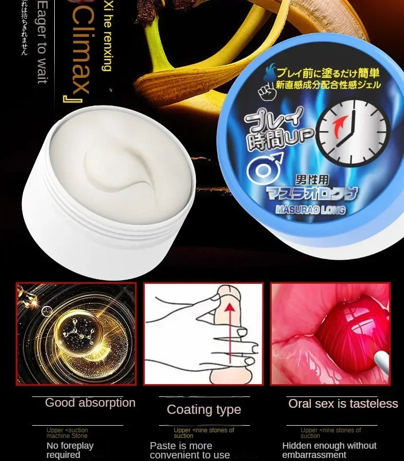 Male Delay Gel 60 Minutes Sex for Men Prevent Premature Ejaculation Prolong Erection Cream Penis Enlargement Long Lasting Spray