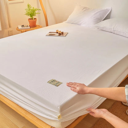 Fitted Bed Sheet Luxury Egyptian Pure Cotton Mattress Cover Bedspreads Elastic Bed Linens Soft Bedsheet (Pillowcase Can Order)