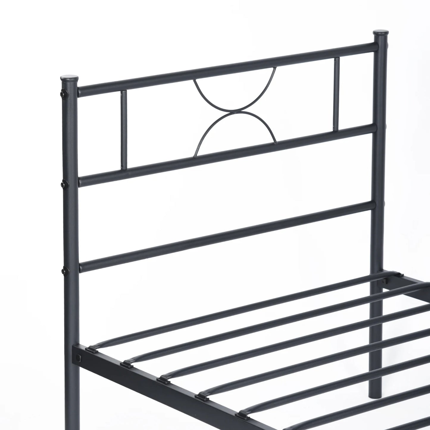 Metal Bed Frame Twin Size with Headboard and Footboard Single Platform Mattress Base,Metal Tube No Box Spring