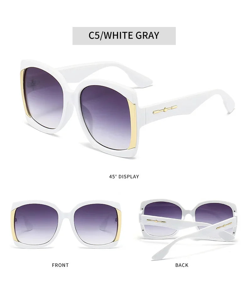 Square Trend Sunglasses New Personality Square Frame Sunglasses Fashion UV Protection Large Frame Sunglasses