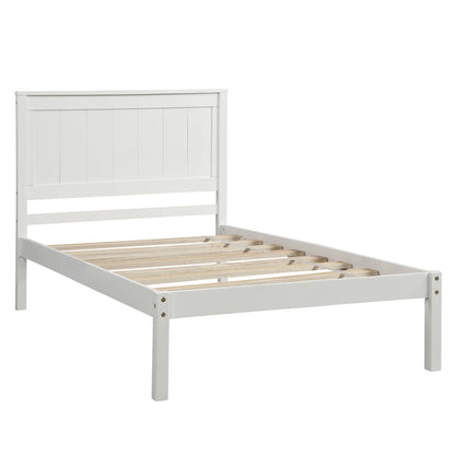 Twin/Full/Queen Platform Bed Frame with Headboard  Wood Slat Support Bedroom Furniture