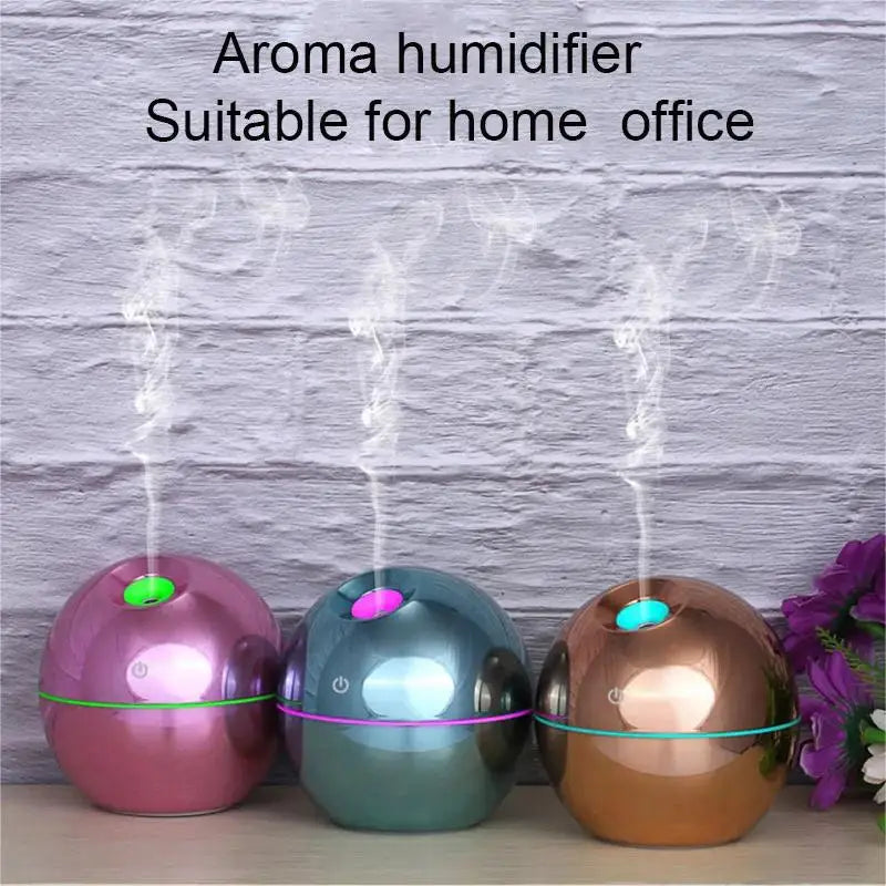 USB Air Humidifier Electric Aroma Essential Oil Diffuser Wood Grain Ultrasonic Cool Mist Maker 7 Color Change LED light Home