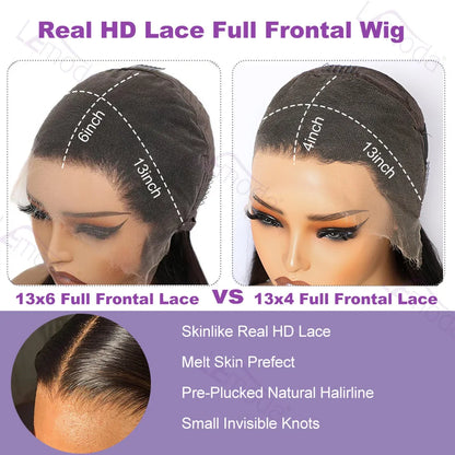 SKINLIKE Real HD Lace Wig 13x6 HD Lace Frontal Wig Straight Hair Pre plucked  250 Density 13x4 Lace Wig Virgin Human Hair Lemoda