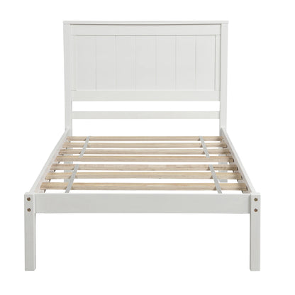 Twin/Full/Queen Platform Bed Frame with Headboard  Wood Slat Support Bedroom Furniture