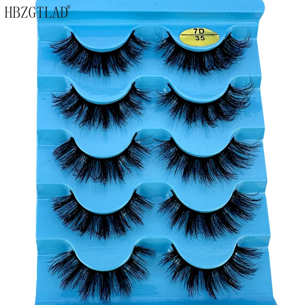 Cat eye Eyelashes 3D Natural False Lashes D Curl Fluffy Soft Cross 5 pairs Manga Lashes Wispy Natural Eyelash Extension Makeup