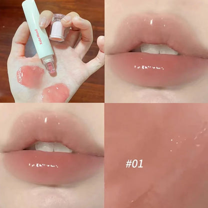 4 Colors Water Mirror Lip Gloss Moisturizing Nude Lipgloss Jelly Transparent Tube Liquid Lipstick Long Lasting Makeup Cosmetics