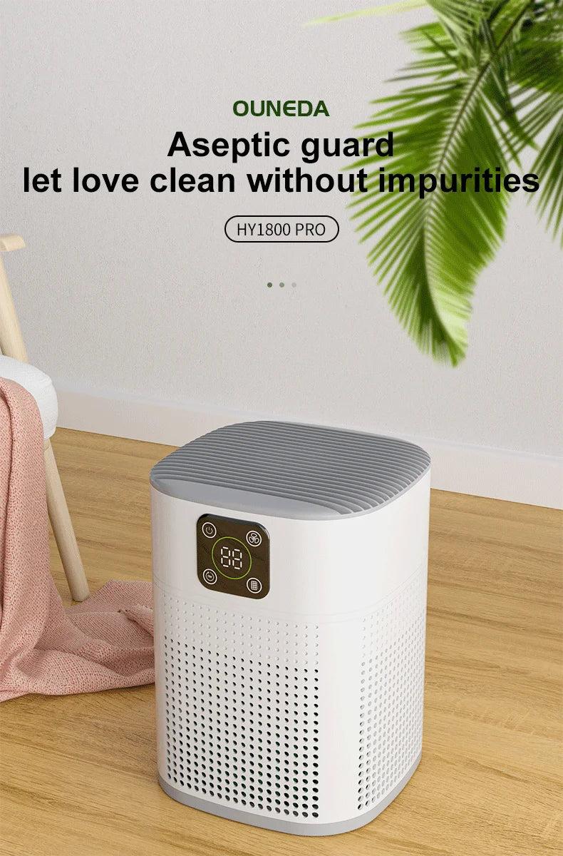 OUNEDA HY1800 Pro Air Purifier For Home Protable H13 HEPA & Carbon Filters Smart Control Panel Efficient purifying Air Cleaner