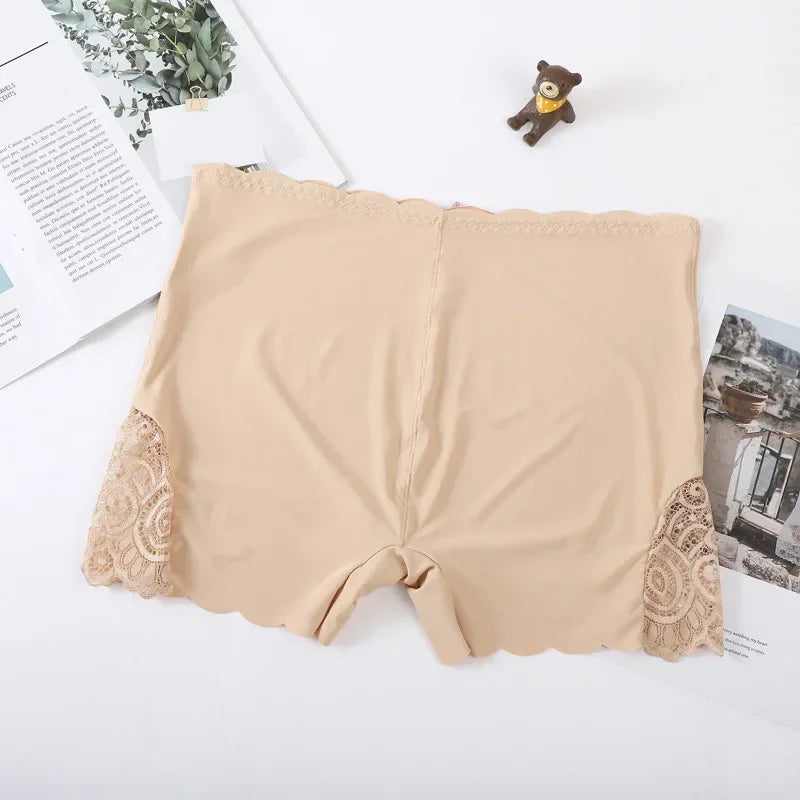 Sexy Lace Edge Soft Seamless Safety Short Pants Under Skirt Shorts Modal Ice Silk Breathable Short Tights Women Underwear