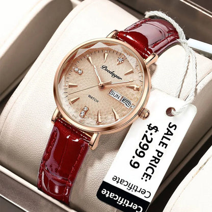 POEDAGAR Exquisite Ladies Watch Luxury Fashion Ultra-thin Leather Belt Waterproof Luminous Quartz Women Wristwatch Female Clocks