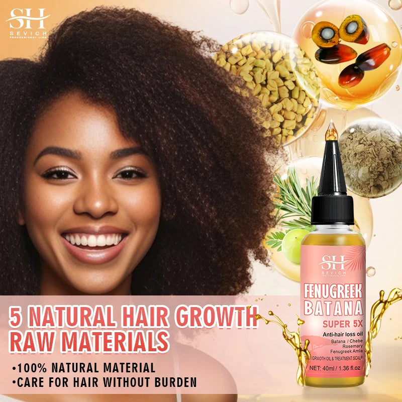 2024 Super Fast 5x Hair Growth Oil Fenugreek Anti-Hair Loss Oil Rosemary Hair Regrowth Chebe Batana Butter Hair Mask Amla Oils