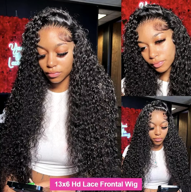 4/27 Highlight Ombre Deep Wave HD Lace Front Wig 200 Density Curly 30 nch 13x5 Brown 13x6 Lace Frontal Human Hair Wig Brazilian (Copie)